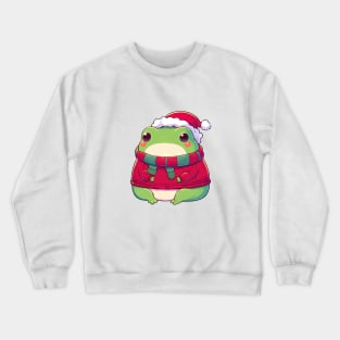 Cute Christmas Frog in Sweater Crewneck Sweatshirt
